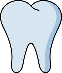 Obraz premium Flat Style Teeth icon in blue color.