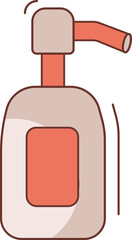 Orange and Brown Pump Bottle icon on white background.
