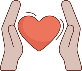 Hand Holding Heart icon in flat style.