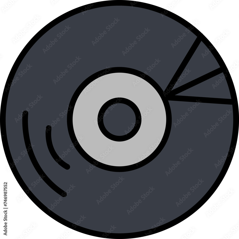 Canvas Prints CD or DVD Disk Icon in Grey Color.