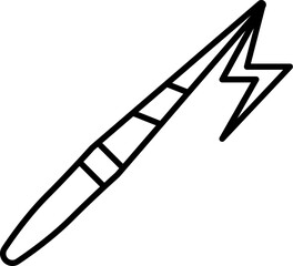 Magic Wand with Flash icon in thin line art.