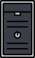 Computer CPU Icon in Grey Color.