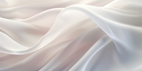 Fototapeta premium Abstract White silk fabric, weave of cotton or linen satin fabric lies texture background. 