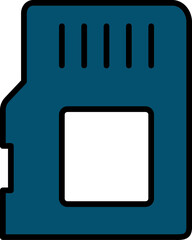 Memory or SD Card Icon in Blue And White Color.