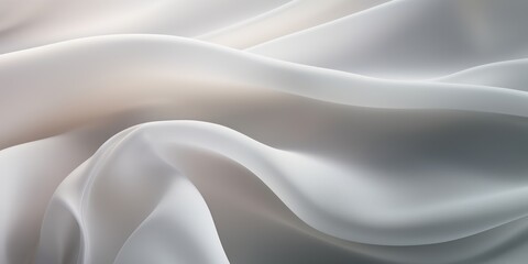 Obraz premium Abstract White silk fabric, weave of cotton or linen satin fabric lies texture background. 