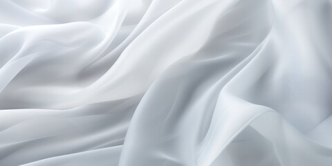 Abstract White silk fabric, weave of cotton or linen satin fabric lies texture background.
