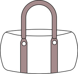 Handbag Or Carry Bag Icon In Grayish Red And White Color.