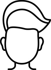 Faceless Boy Character Icon In Black Outline.