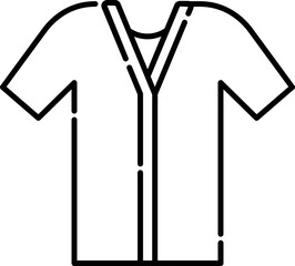 Bathrobe Icon In Thin Line Art.