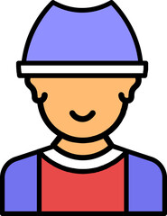 Cartoon User icon in flat style.