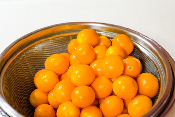 美味しい金柑の甘露煮の作り方　水洗い　ふきこぼし　甘露煮込み