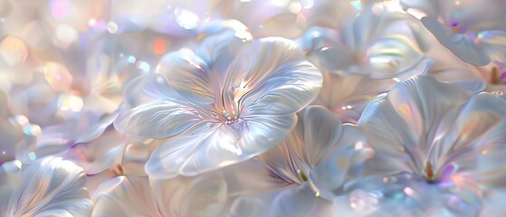 Fototapeta premium Liquid Moonlight Elegance: Ipomoea alba flowers exude elegance in their fluid, glossy form, shimmering like liquid moonlight.