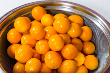 美味しい金柑の甘露煮の作り方　水洗い　ふきこぼし　甘露煮込み