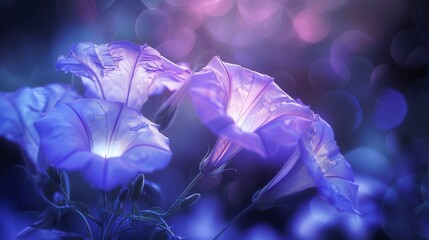 Midnight Elegance: Ipomoea alba blossoms exude elegance in the night, their fresh hues enchanting.