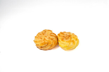 Soes Cake also known as Choux Pastry isolated on white background