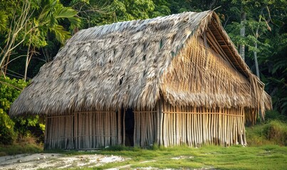 Fototapeta na wymiar traditional hut on tropical beach
