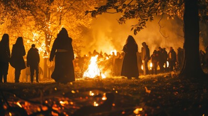 Ancient Celtic Samhain festival marking the end of harvest season.