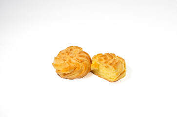 Soes Cake also known as Choux Pastry isolated on white background