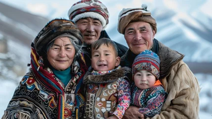 Fotobehang Manaslu Authentic family moments from around the world, emphasizing cultural diversity.