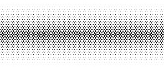 Rhombus gradient halftone texture. Diamond shape dot fading background. Abstract geometric particle vanishing gradation backdrop. Rhomb shape grunge overlay structure. Vector black and white wallpaper - obrazy, fototapety, plakaty