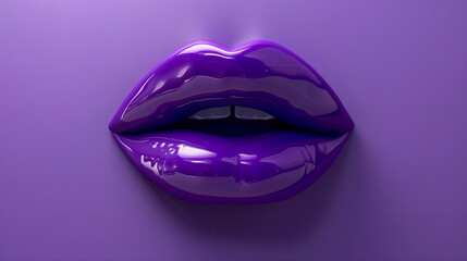 purple lips on purple background