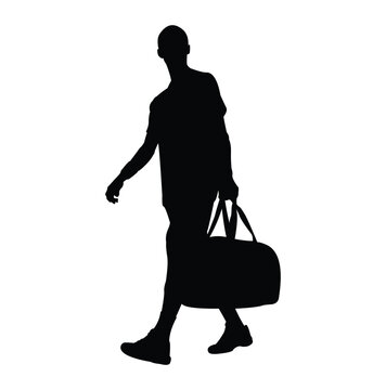 vector design of the silhouette of a badminton player posing for a photo