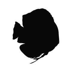 discus fish vector design silhouette.