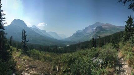 Natural and panoramic views of Montana Glacier National Park USA