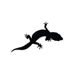 gecko vector design silhouette. black on a white background.