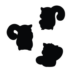 vector silhouette design of a sugar glider animal