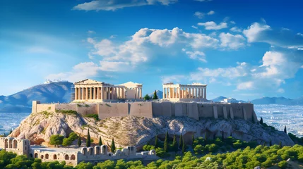 Gardinen Daylight Symphony on the Ancient Acropolis of Athens - Breathtaking Panorama © Theresa