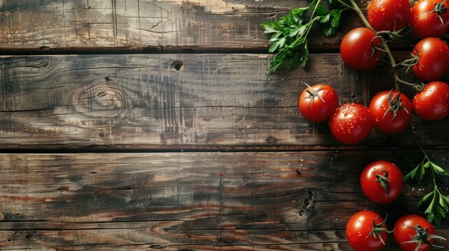 various kinds of healthy and fresh food options on a rustic wooden background