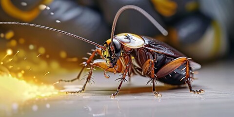 Cockroach insecticide spraying for pest control, Generative AI