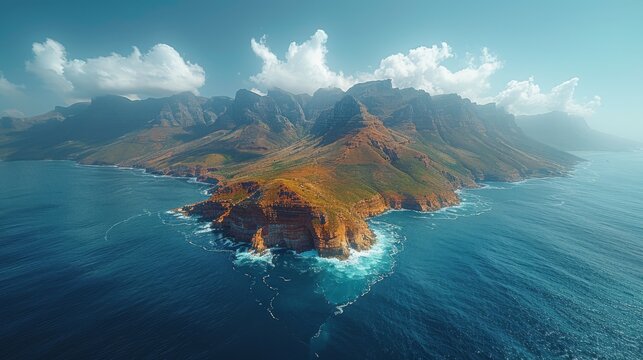 Chapman's Peak Cape Town landscape shot sea view and mountains 