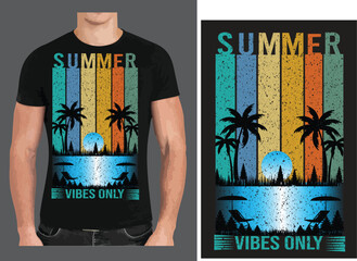 A creative T shirt design with summer vibes vector 