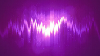 Purple energy glowing magical musical dancing equalizer made from waves and electric charges lightning high-tech digital lines and energy particles. Abstract background