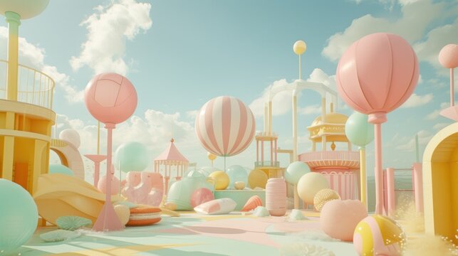 a room filled with lots of balloons and a slide in the middle of a room filled with lots of balloons and a slide in the middle of the room.