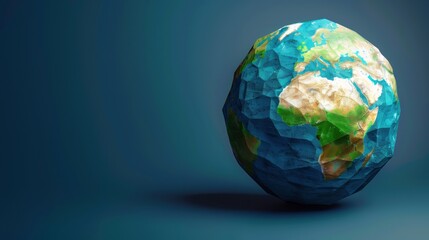 Minimalistic 3D earth globe. Free copy space for text