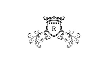 Crown Star Leaves Alphabetical Logo