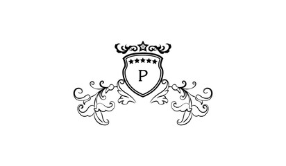 Crown Star Leaves Alphabetical Logo