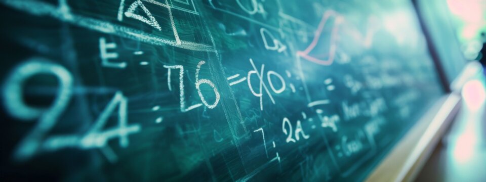 Blackboard with Math Equations