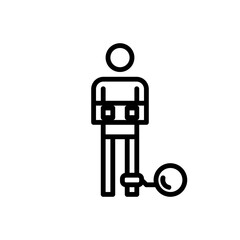 slave symbol line icon