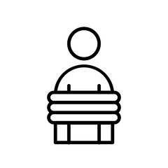  slaves were tortured line icon