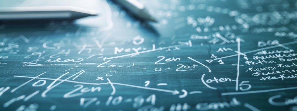 Blackboard with Math Equations