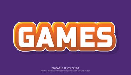 Obraz premium games editable text effect template vector design with abstract style