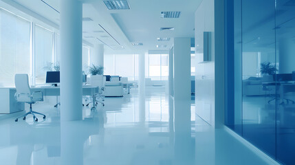 Obraz premium A modern minimalist office space interior