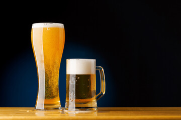 Beer on the bar: Refreshing brew on a table