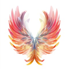 Fototapeta na wymiar Angel wings isolated on white background. 