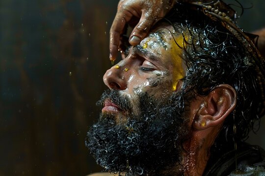 Samuel anointed David with the oil. Bible story.
