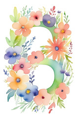 Postcard for working women's day. Number 8 in spring flowers. March 8	